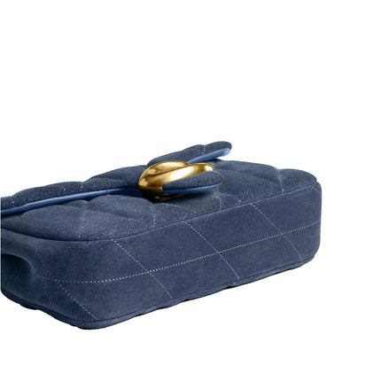 Coach Women's Tabby Chain Crossbody Bag 19 With Quilting Suede/Brass/Light Denim