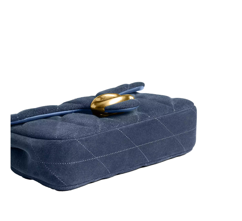 Coach Women's Tabby Chain Crossbody Bag 19 With Quilting Suede/Brass/Light Denim