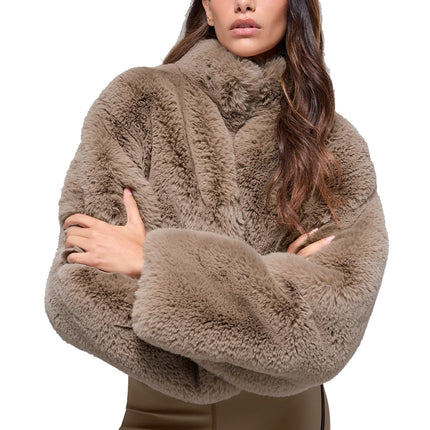 alo Women's Faux Fur Allure Jacket Oat