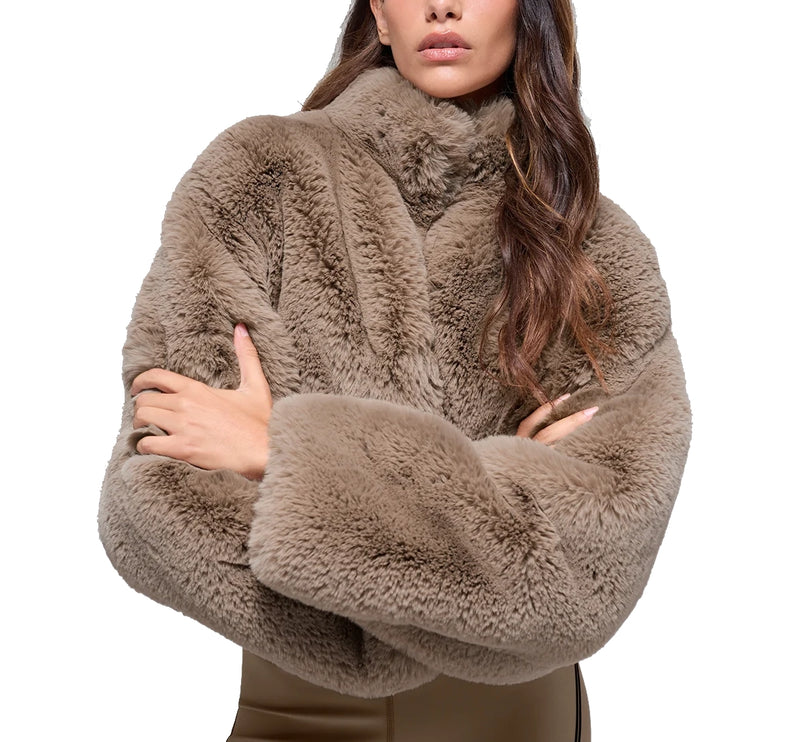 alo Women's Faux Fur Allure Jacket Oat