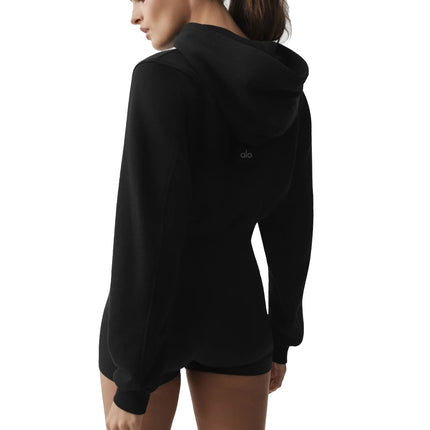 alo Women's Sweet Escape Zip Up Hoodie Black
