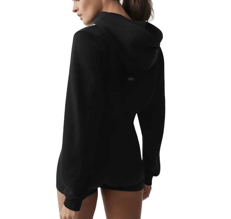 alo Women's Sweet Escape Zip Up Hoodie Black