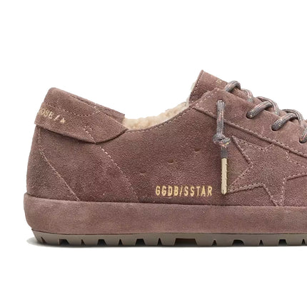Golden Goose Women's Super-Star in Purple Suede with Purple Star and Shearling
