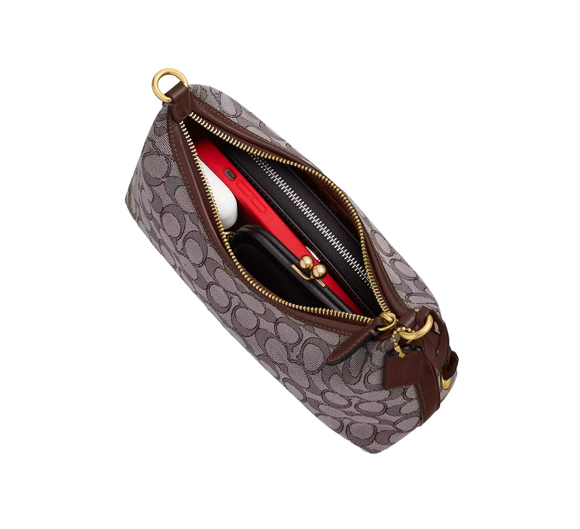 Coach Women's Juliet Shoulder Bag 25 In Signature Jacquard Brass/Oak Maple