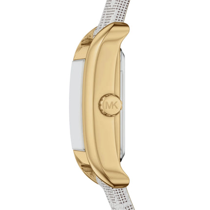 Michael Kors Women's Mini Monroe Gold-Tone and Logo Strap Watch Gold