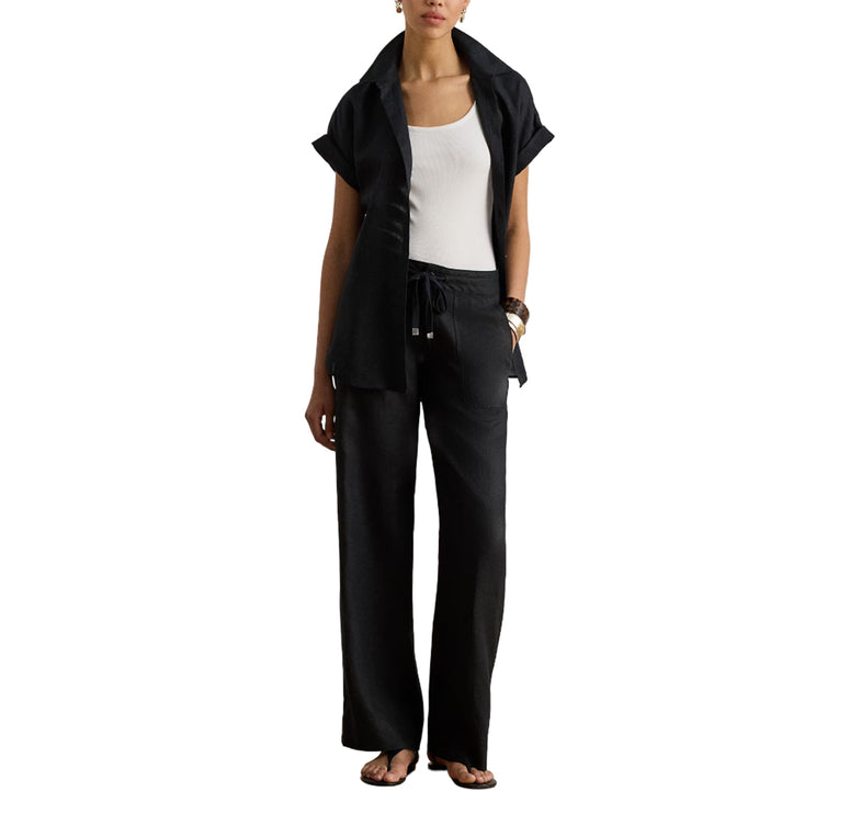 Polo Ralph Lauren Women's Linen Wide-Leg Pant Polo Black