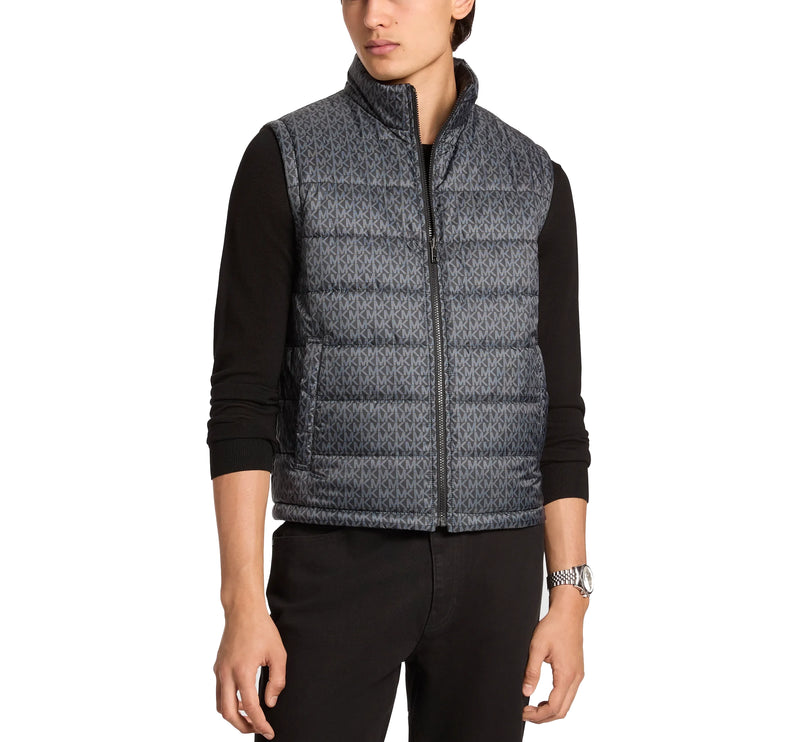 Michael Kors Men's Signature Logo Reversible Vest Black
