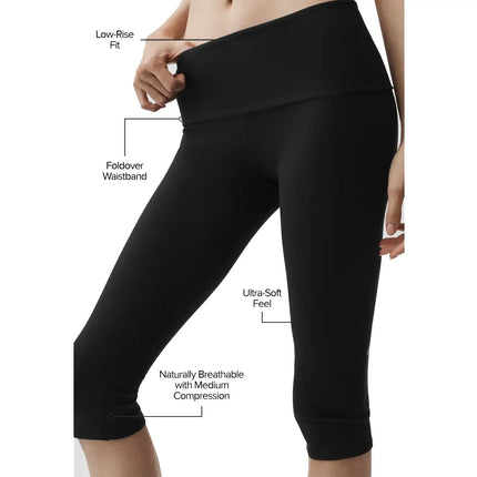 alo Women's ALO Softsculpt Low-Rise Foldover Capri Black