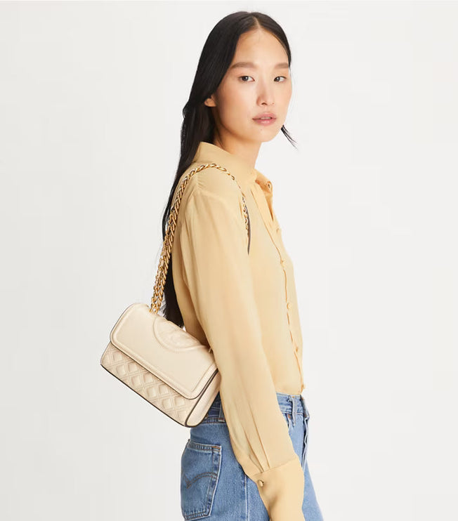 Tory Burch Women's Small Fleming Convertible Shoulder Bag New Cream