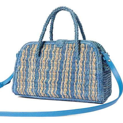 Jacquemus Women's The Small Raffia Turismo Blue/Natural