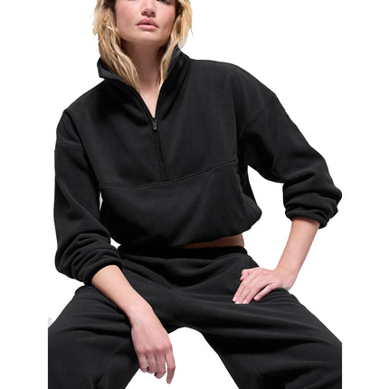 alo Women's Polar Fleece Retreat Cover Up Black