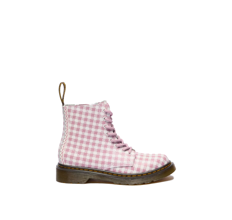 Dr. Martens Girl Junior 1460 Gingham Leather Boots Athena Gingham Print