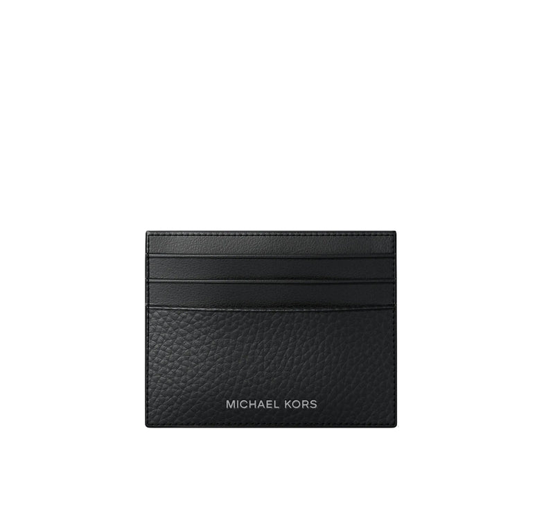 Michael Kors Men's Cooper Pebbled Leather Card Case Black