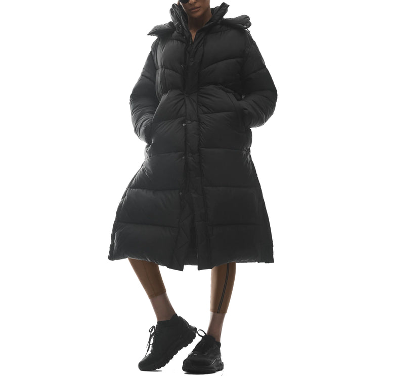 alo Women's Gold Rush Puffer Trench Black