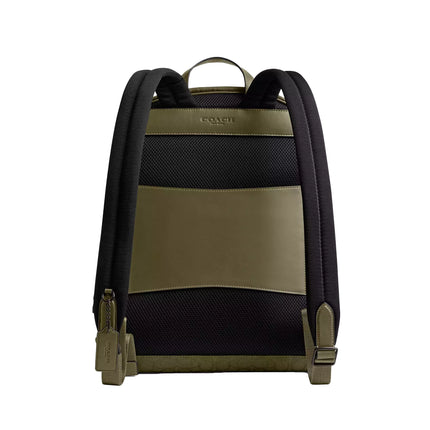 Coach Unisex Theo Backpack In Signature Jacquard Olive Drab