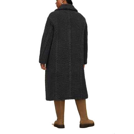 UGG Women's Gertrude Long Teddy Coat II Ink