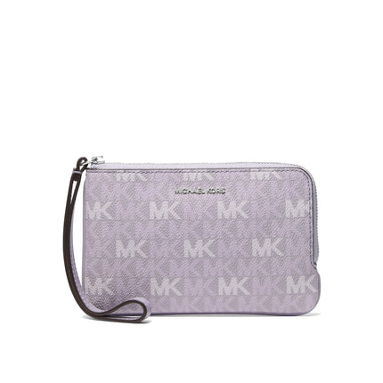 Michael Kors Women's Jet Set Travel Small Signature Logo Wristlet Lilac
