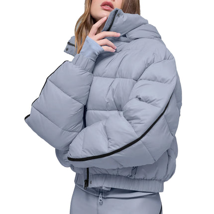 alo Women's Aspen Love Puffer Jacket Winter Frost