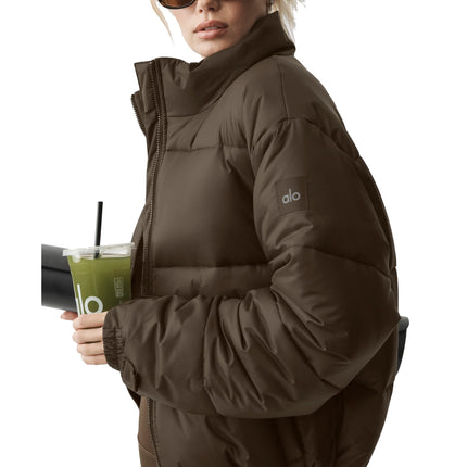 alo Women's Cold Front Puffer Jacket Espresso