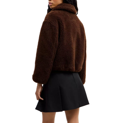 COACH Women's Faux Fur Bomber Brown