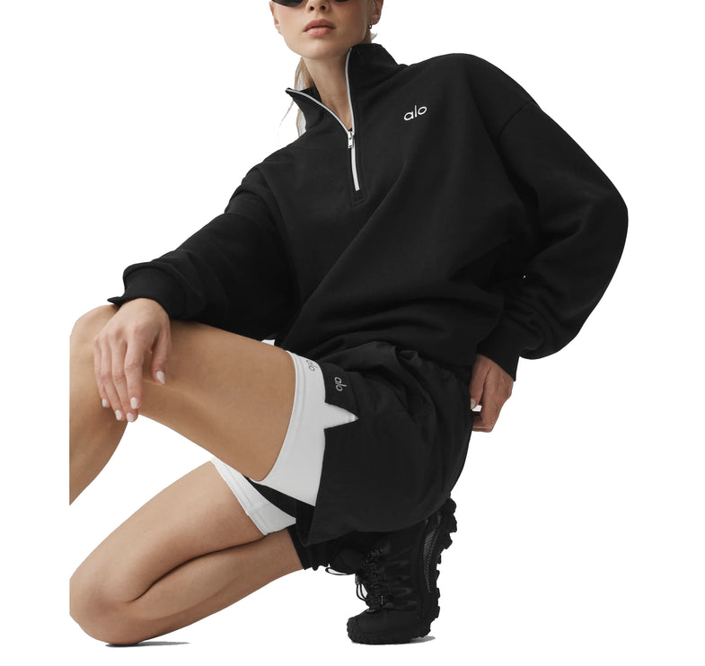 alo Women's Accolade 1/4 Zip Pullover Black
