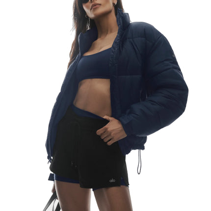 alo Women's Cold Front Puffer Jacket Navy