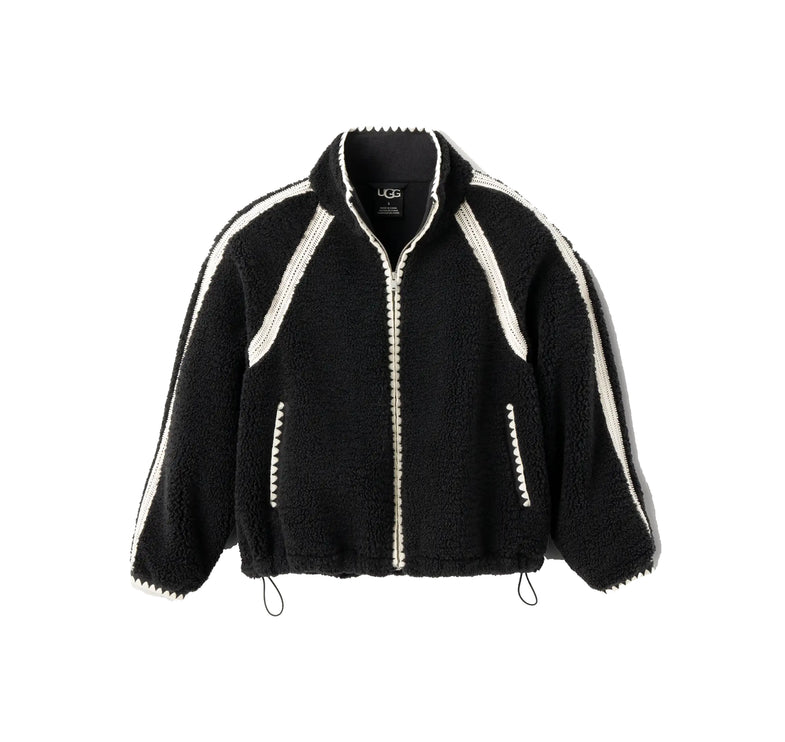 UGG Women's Nikia Crochet UGGfluff Jacket Black