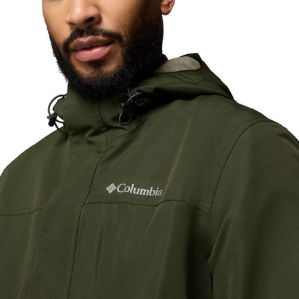 Columbia Men's Landroamer Fleece Lined Rain Jacket Greenscape/Stone Green