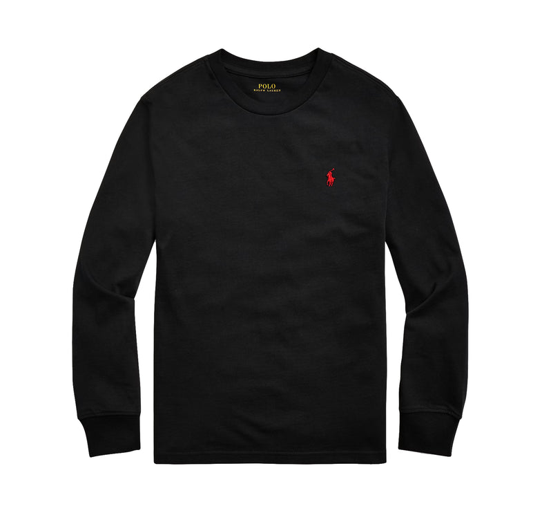 Polo Ralph Lauren Boy's Cotton Jersey Long-Sleeve Tee RL Black