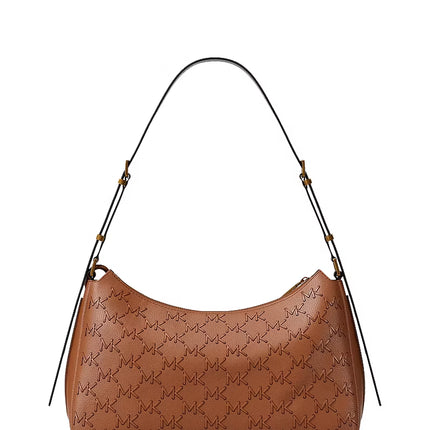 Michael Kors Women's Nolita Medium Pebbled Leather Shoulder Bag Luggage/Gold