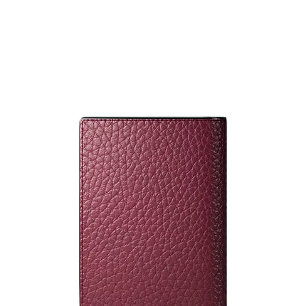 Michael Kors Women's Cooper Pebbled Leather Bi-Fold Card Case Maroon