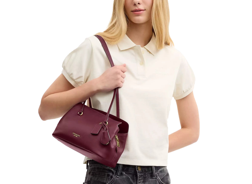Coach Women's Elise Shoulder Bag Gold/Dark Cherry