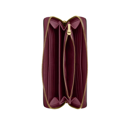 Coach Women's Long Zip Around Wallet Gold/Dark Cherry