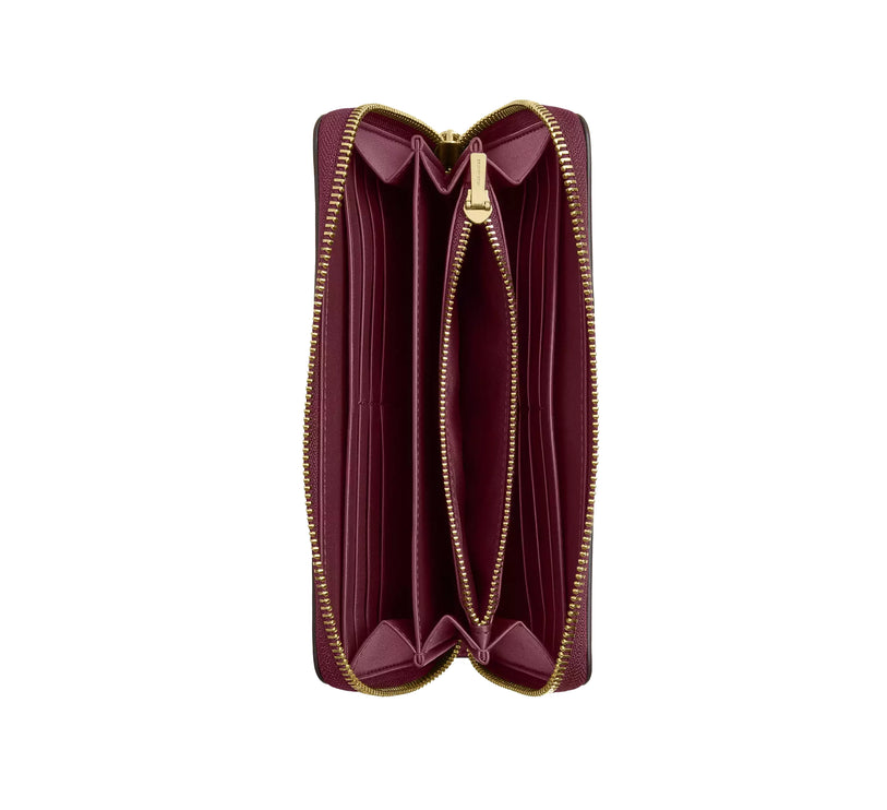 Coach Women's Long Zip Around Wallet Gold/Dark Cherry