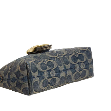 Coach Women's Abbie Shoulder Bag In Signature Regenerative Cotton Denim Gold/Denim