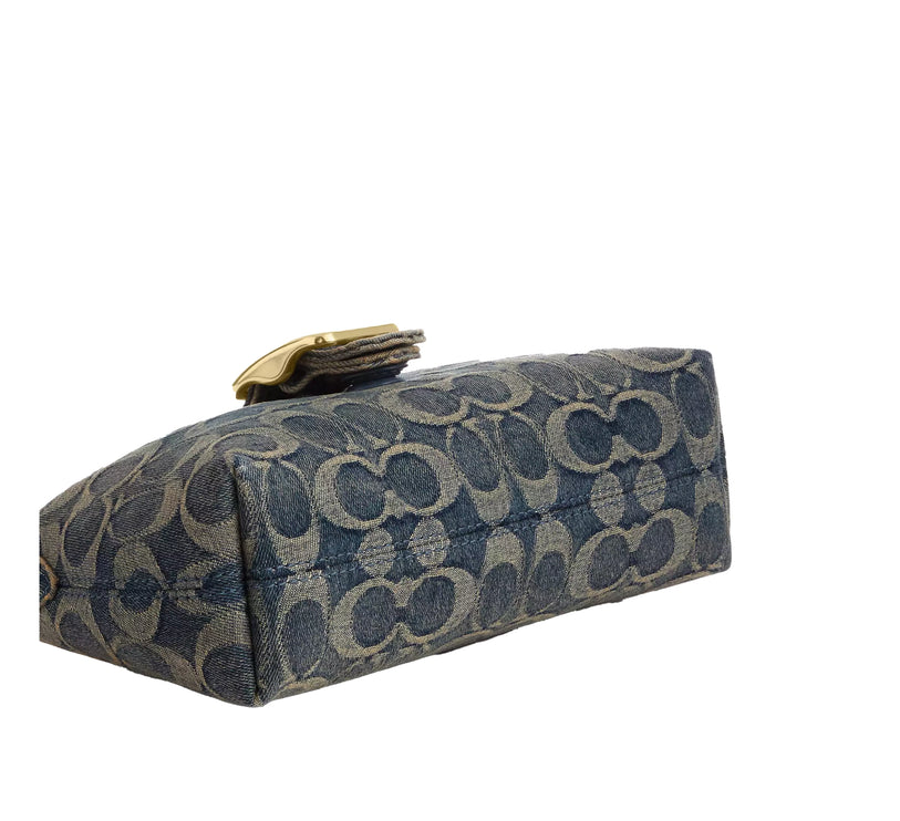 Coach Women's Abbie Shoulder Bag In Signature Regenerative Cotton Denim Gold/Denim
