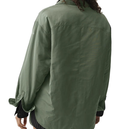 alo Women's Socialite Shacket Bamboo Green