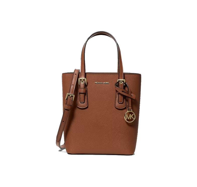 Michael Kors Women's Voyager Extra-Small Leather Convertible Crossbody Bag Luggage
