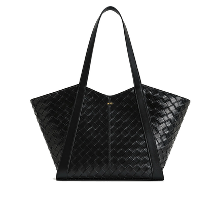 JW PEI Women's Kiana Large Capacity Weave Texture Tote Bag - Black
