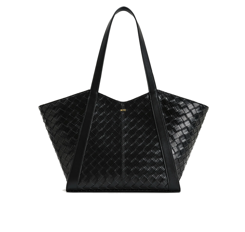 JW PEI Women's Kiana Large Capacity Weave Texture Tote Bag - Black