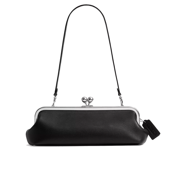 Coach Women's Kisslock Frame Bag 30 Silver/Black