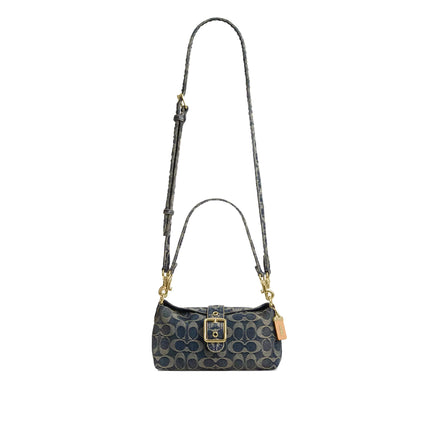 Coach Women's Abbie Shoulder Bag In Signature Regenerative Cotton Denim Gold/Denim