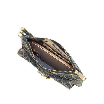 Coach Women's Ashton Wristlet In Signature Regenerative Cotton Denim Gold/Denim