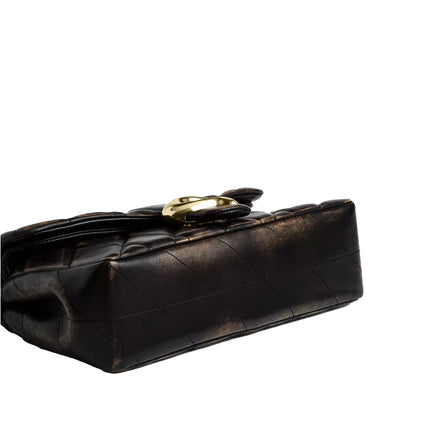 Coach Women's Tabby Shoulder Bag 26 In Loved Leather With Quilting Black Brown