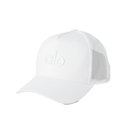 alo Unisex District Trucker Hat - White/White
