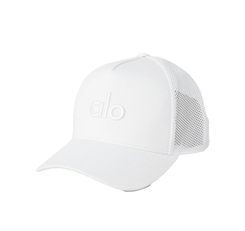 alo Unisex District Trucker Hat - White/White