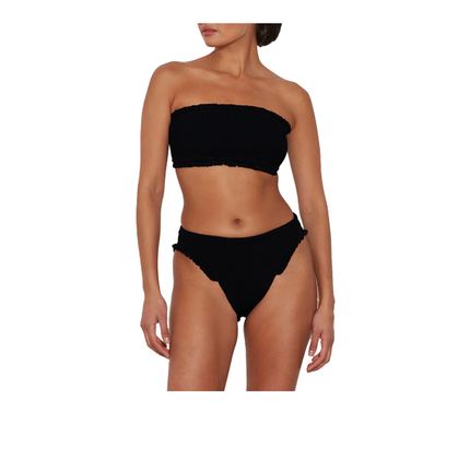 HUNZA G Women's Tracey Frill Bikini Black