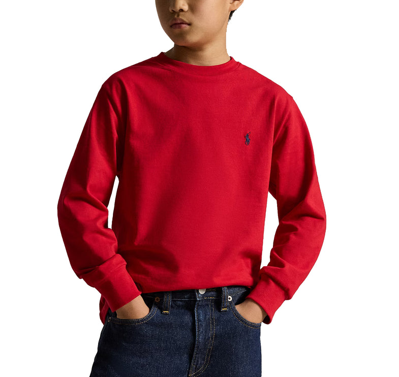 Polo Ralph Lauren Boy's Cotton Jersey Long-Sleeve Tee RL 2000 Red