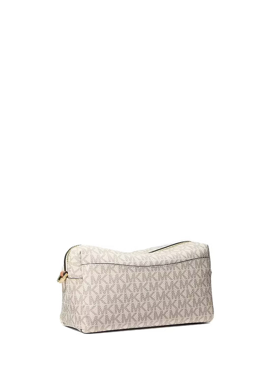 Michael Kors Women's Bryant Small Signature Logo Crossbody Bag Vanilla/Acorn/Gold