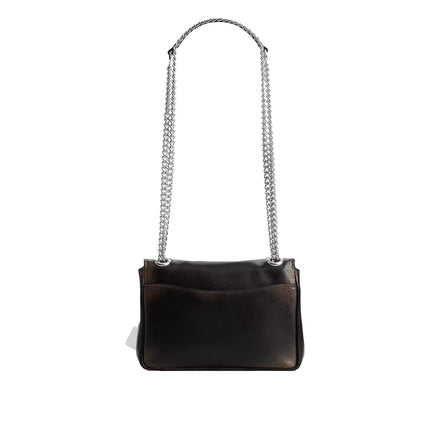 Coach Women's Elodie Crossbody Bag 18 In Loved Leather Silver/Black Brown